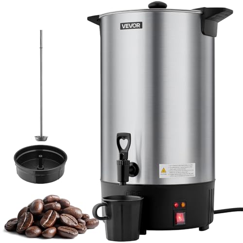 VEVOR Commercial Coffee Urn 100 Cups 15L Hot Beverage Dispenser with Dripless Faucet