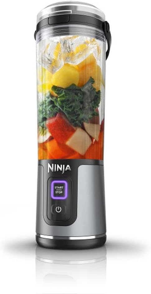 Ninja BC151BK Portable Blender - Cordless 18oz Personal Blender for Smoothies & Shakes | BPA Free, Leakproof Lid, USB-C Rechargeable, Black