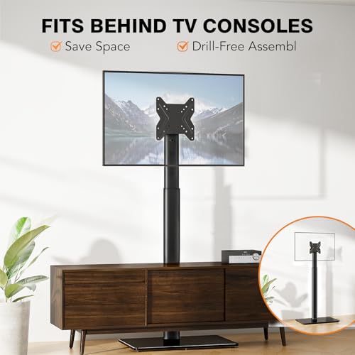 19-43 Inch Swivel Floor TV Stand with Height Adjustment & Tilt - Black