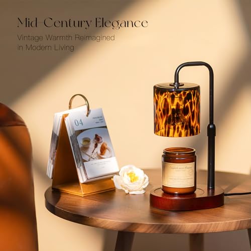 Candeldo Tortoise Shell Candle Warmer Lamp with Timer & Adjustable Height