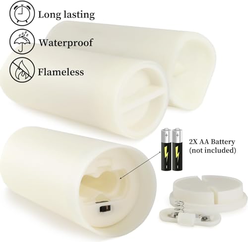 24-Pack Waterproof Outdoor Flameless Candles Set - Ivory, Remote & Timer Included