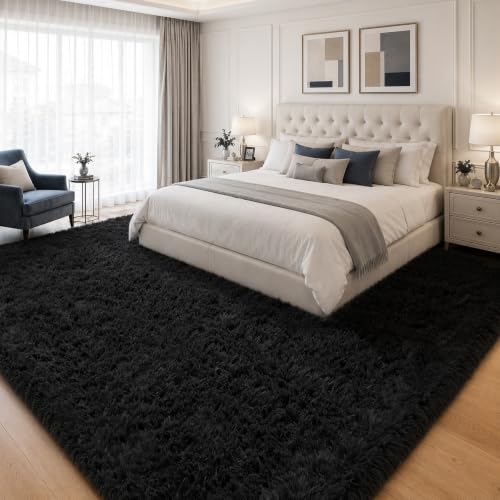 PLHXFR 8x10 Area Rugs Living Room: Fluffy Bedroom Rug Shag Carpet