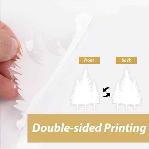9sheets Christmas Window Clings Snowy Forest Trees Reindeer Reusable Double-Sided White Winter Christmas Static Clings for Windows Holiday Decor for Shop Home