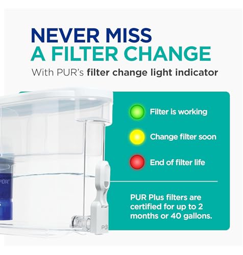 PUR Plus 30-Cup Water Filter Dispenser with Lead Reducing Filter - Blue, Variation of PUR PLUS Lead Reducing Filter / White