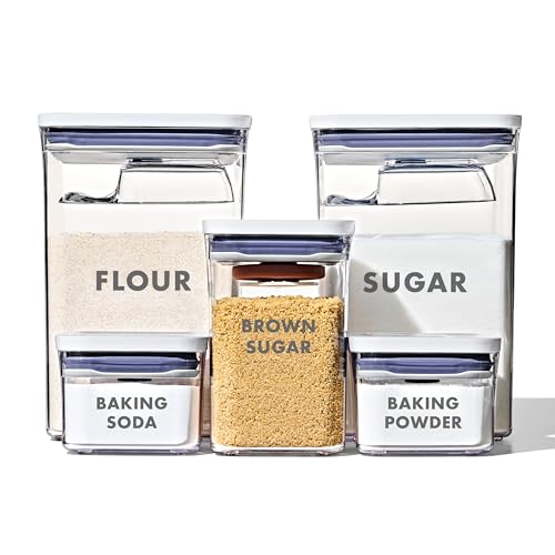 Pre-Labeled Baking Storage Container Set - Airtight Airtight Food Storage with Scoops & Accessories
