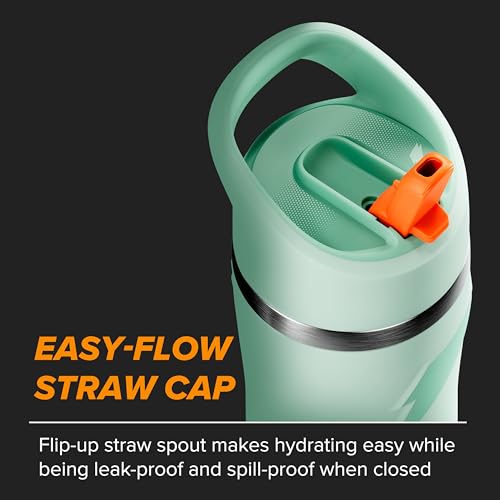 Gatorade Overtime 22oz Stainless Steel Water Bottle with Blue Straw Cap - Light Blue