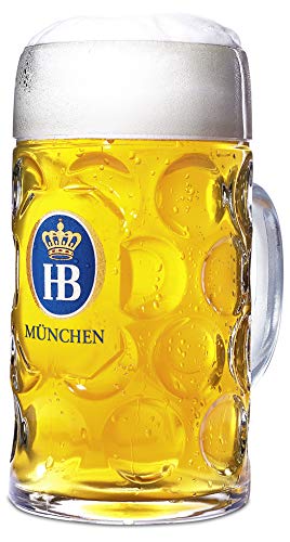 1L Dimpled Beer Stein Set of 2 - Authentic German Hofbrauhaus Munchen