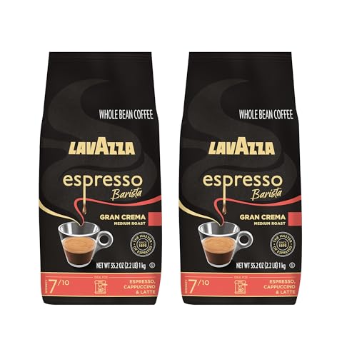Lavazza Gran Crema Espresso Coffee Beans - 35.28 Oz Pack of 2, Dark Roast, Velvety Crema