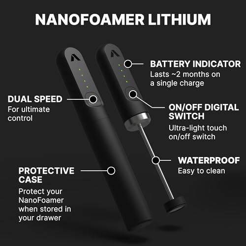 NanoFoamer Milk Frother - Rechargeable Handheld Foamer - Black