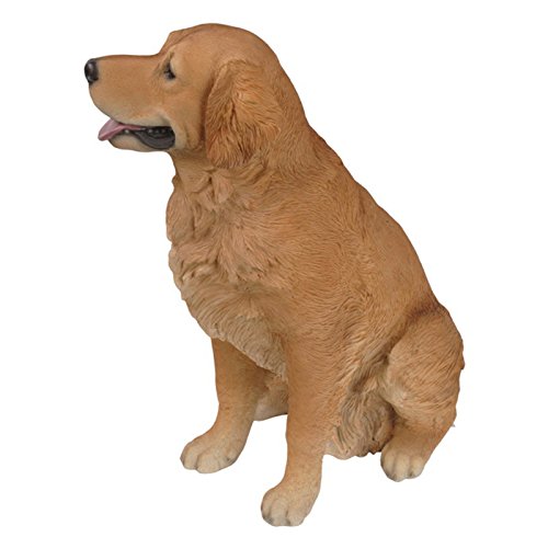 Hi-Line Golden Retriever Sitting Dog Statue - Gold Indoor & Outdoor Decor