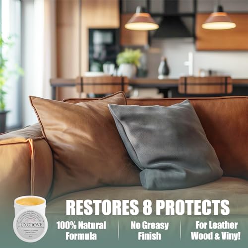 Wood & Leather Furniture Repair Salve with Brush - 8oz, Pack of 1 - Revive Dull, Dry Surfaces