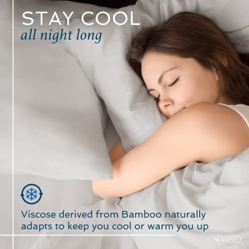 King Size Bamboo Bed Sheet Set - 4 Piece Luxury Cooling & Soft Bedding - White - Variation 01