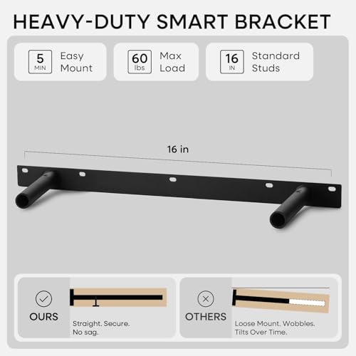 American Walnut Floating Shelves Set of 2 - 24 Inch Solid Pine Wall Storage