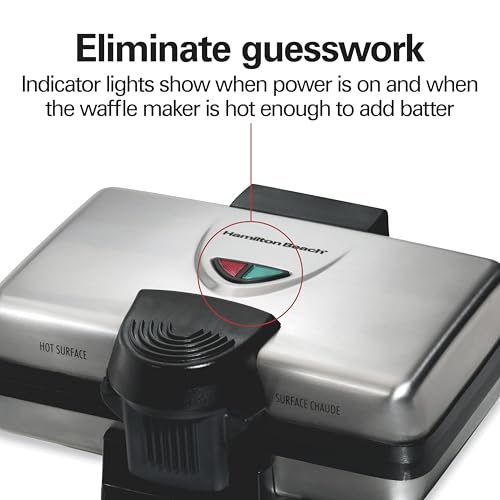 Belgian Waffle Maker with Shade Control - Makes 2 Waffles at Once - Compact & Easy to Store