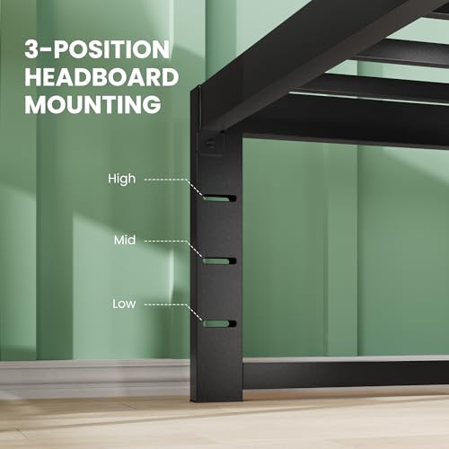 Black Queen Heavy Duty Metal Platform Bed Frame 14 Inch High
