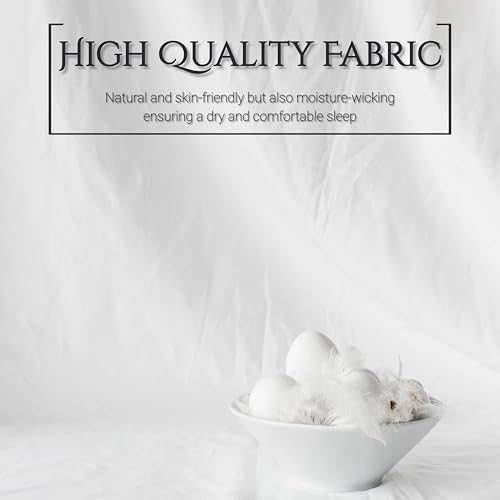 ELNIDO QUEEN King Size Goose Feather Down Fiber Pillow Set of 2 – Luxury Hotel Collection, Soft & Fluffy Support for Side & Back Sleepers 20x36 in