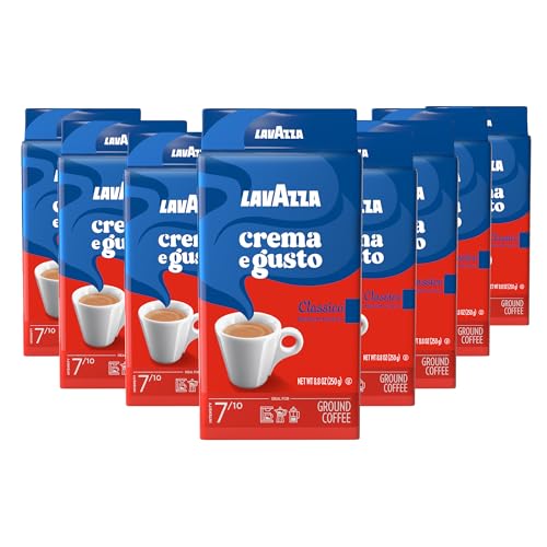 LavAzza Crema e Gusto Medium Roast Ground Coffee 8.8 oz Pack of 8 - Classico Variant