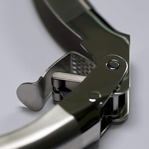High-Capacity Stainless Steel Double-Lever Garlic Press - Professional Kitchen Tool