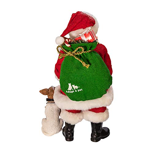 Fabriché Adopt-a-Pet Santa with Dog Christmas Decor Set - 10.5-Inch