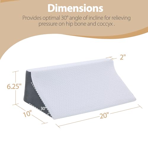 Touchutopia Gray White 20-Inch Wedge Pillow for Side Sleepers & Recovery