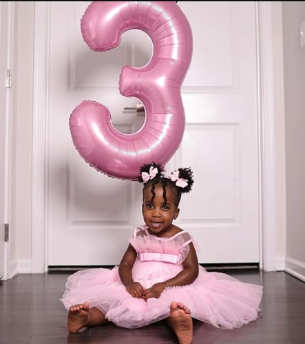 Pearlescent Pink Number 11 Balloons 40 inch, 11 Number Balloons, 11th Birthday Decorations for Girls 11 Year Old Pastel Pink Party Supplies