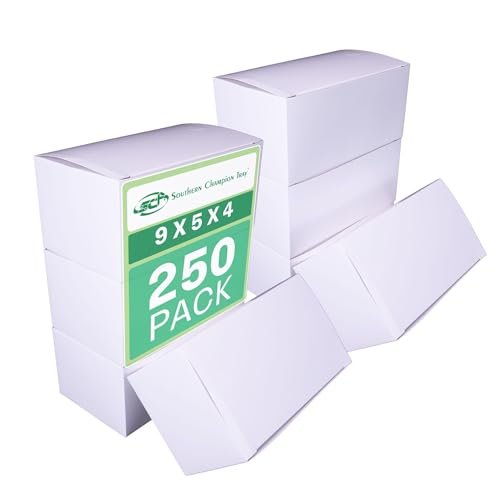 White Paper Carryout Food Boxes 9x5x4 Inches - 250 Pack
