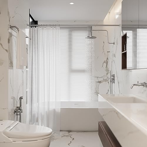 Naiture 304 Stainless Steel 60-Inch Shower Curtain Rod - Brushed Nickel - Seamless, Rust-Proof, Heavy Duty