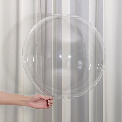15PCS 20 Inch Bobo Balloons, Clear Balloons for Stuffing Bubble Baloons Helium Style Large Transparent Balloon for Birthdays Anniversary Weddings Baby Showers Christmas Party Decorations