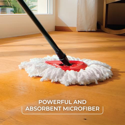 Spin Mop & Bucket Floor Cleaning System with 2 Extra Refills - Hands-Free Wringing