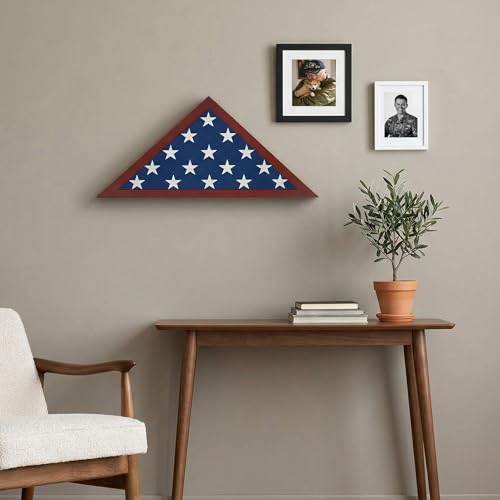 Americanflat 5x9.5' Mahogany Burial Flag Display Case for Wall or Tabletop – Memory Tribute