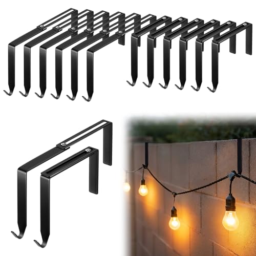 Frienda 12 Pcs No Drill Cinder Block Wall Light Hooks 3.2-6 Inch Black