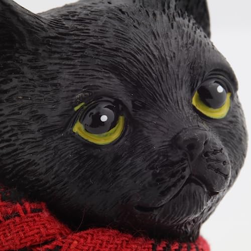 Needzo Black Cat Christmas Ornament 3 Inches (Bombay Kitty with Scarf) — Variation: Black Cat