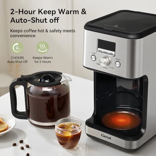 Gevi 14-Cup Programmable Drip Coffee Maker with Glass Carafe