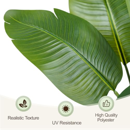 Keeplush 6ft 7in Lifelike Bird of Paradise Artificial Plant with 15 Trunks - Indoor Faux Tropical Tree for Home & Office Decor