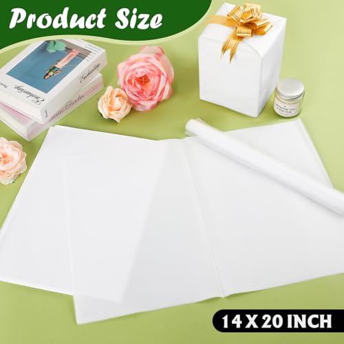 TUXIYA 400 Pcs White Tissue Paper 14x20 for Gift Wrapping Bulk Pack