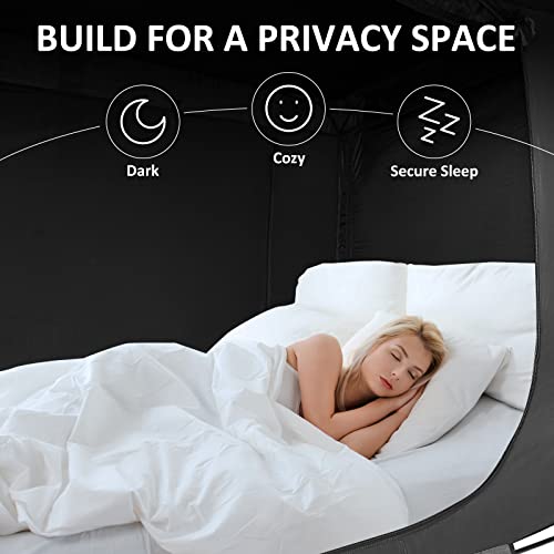 Twin Bed Tent Canopy for Kids & Adults - Indoor Privacy Sleep Tent, Blackout, Easy Install