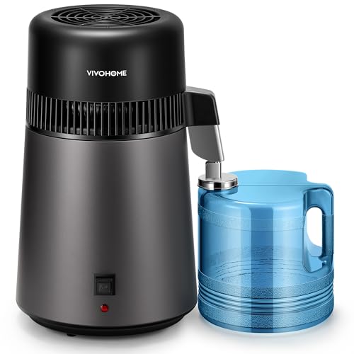 Water Distiller 4L Capacity - Countertop Water Purification Machine - Black 1.1 Gallon