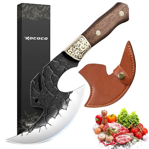ROCOCO Viking Cleaver Knife 6.1in Full Tang Kitchen Axe Gift for Men
