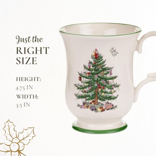 Spode Christmas Tree 12oz Footed Mug with Santa & Holiday Decor