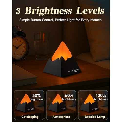 Volcano Lamp, 2000mAh Nursery Night Light for Kids with 6 Modes, Rechargeable Bedside Nightlight with Timer, Cool Room Decor and Cute Office Desk, Unique Christmas Gifts for Teens Boys Girls