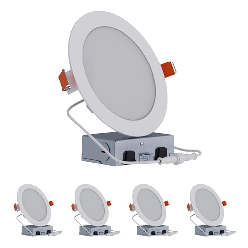 HALO 6 Inch Canless LED Recessed Lighting Kit 5 CCT, Dimmable, 4-Pack