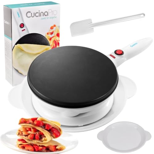 CucinaPro Cordless Electric Crepe Maker with Non-Stick Surface & Accessories
