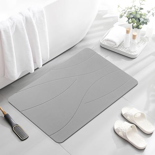 Stone Bath Mat 2-Pack - Non-Slip, Quick Dry Diatomaceous Earth Bathroom Rug