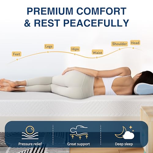 MLILY EGOHOME Twin Mattress 6 Inch Green Tea Gel Cooling Memory Foam Bunk Bed, White, Medium Firm, Made in USA