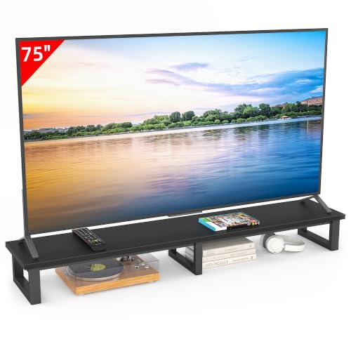 Large TV Riser Stand for 32-75 Inch TV, Black, 59"W×15"D×6.5"H