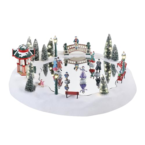 Mr. Christmas Alpine Slalom Winter Wonderland Skating Rink with Moving Figures & 15 Carols