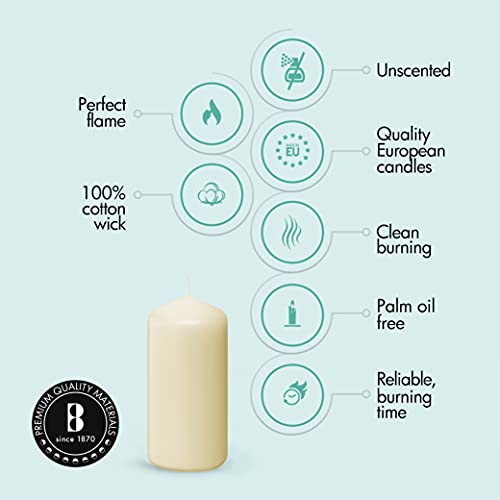 Set of 6 Ivory Pillar Candles - 3x6 Inch Unscented Dripless Candles - Long Burn Time for Weddings & Events Variation of THIS listing
