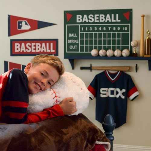 Baseball Pillow Plush Boys: Soft Stuffed Throw Toys Gifts Stuff Softball Sports Room Decor 8-12 Year Old