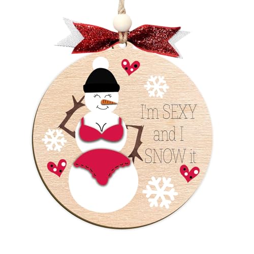 Funny Holiday Ornament 2025 ? Wooden Christmas Tree Decoration for Adults - Exchange Funny Ornaments for Adults - Naughty Ugly Christmas Tree Hanging - Unique Christmas Ornaments