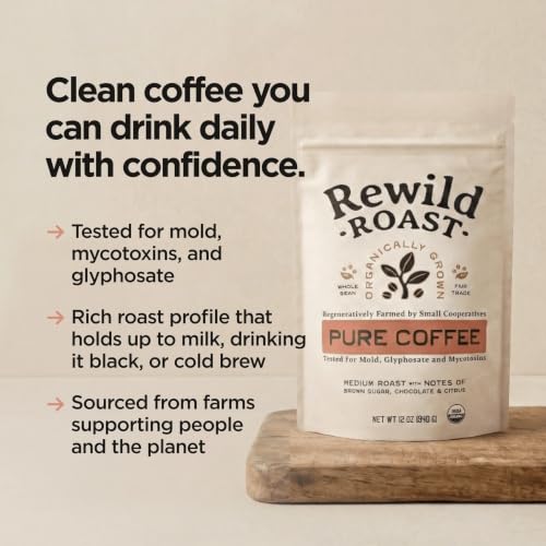 Lineage Provisions Rewild Roast Coffee Beans 12 oz - Medium Roast, Whole Arabica Beans, Single Pack